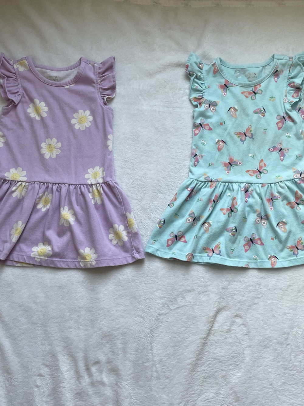 Garanimals Mint Butterfly Print and Lavender Daisy Girls Dress Pair Set Of 2!